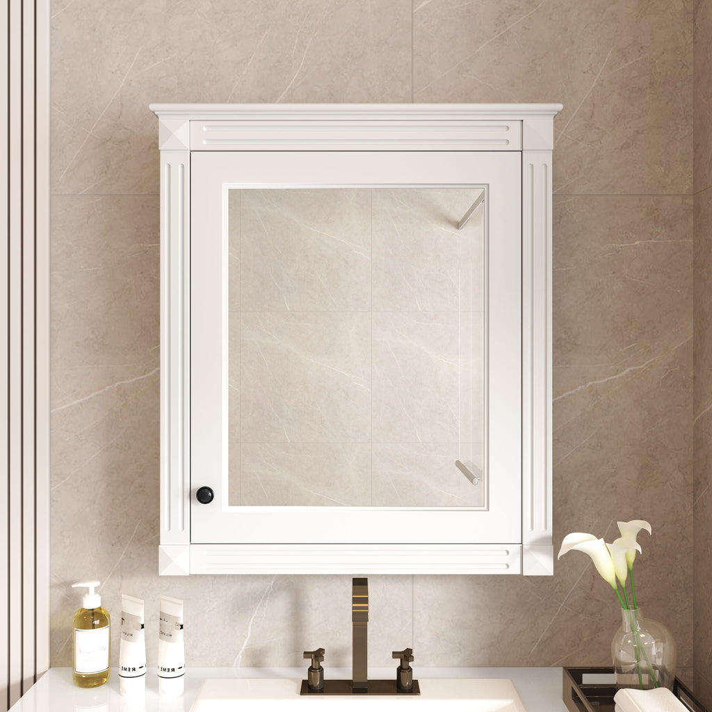 Wall Mounted Bathroom Storage Cabinet With Mirror, Medicine Cabinet With Height Adjustable Shelf by Unique Piece Furniture