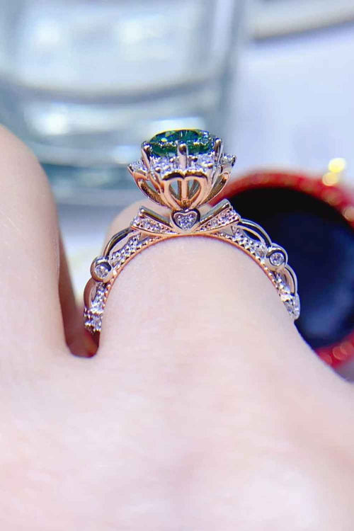 1 Carat Moissanite 925 Sterling Silver Ring by Wild and Free Boutique