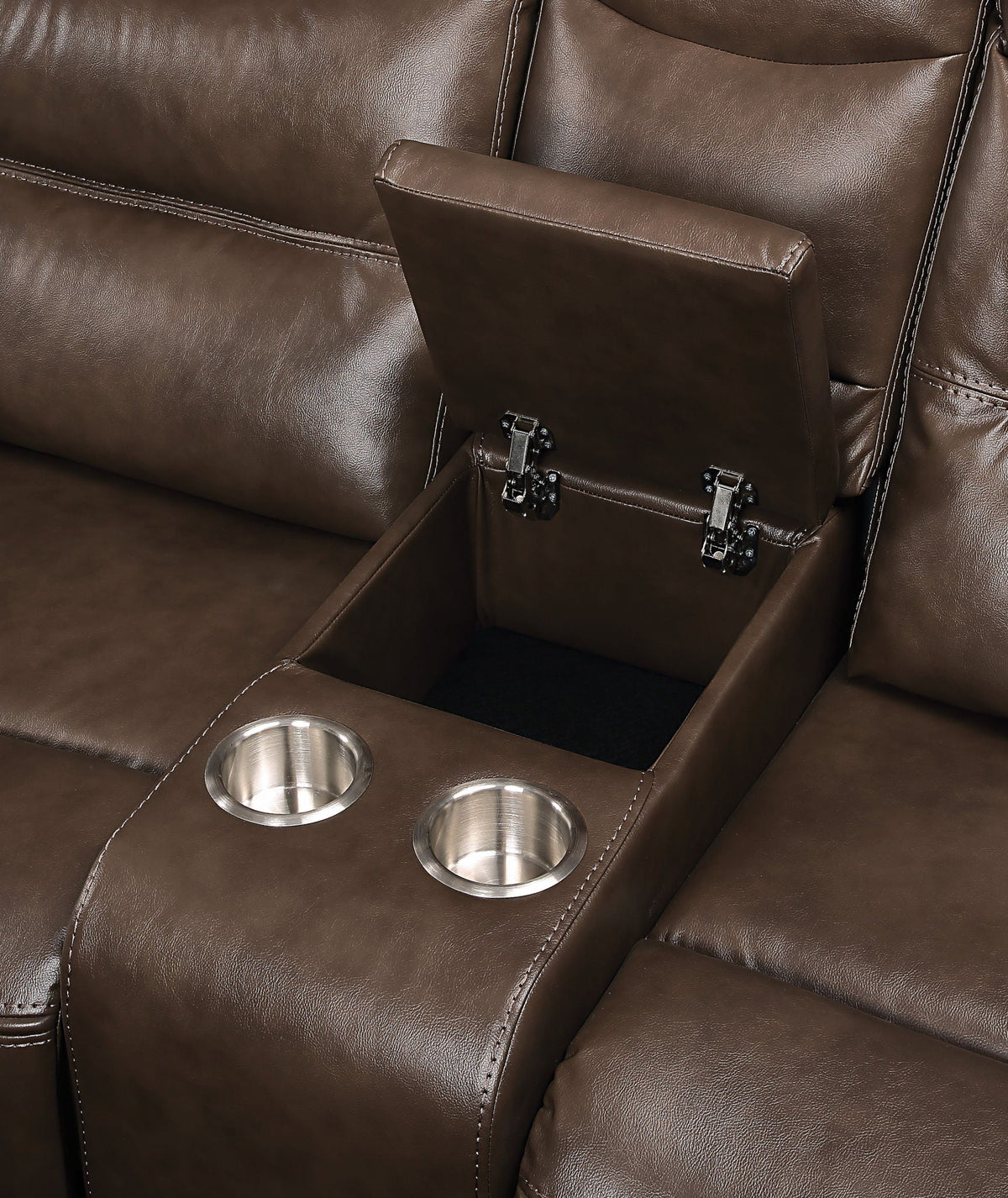 Aashi - Leather Gel Match Recliner Loveseat - Brown by Unique Piece Furniture