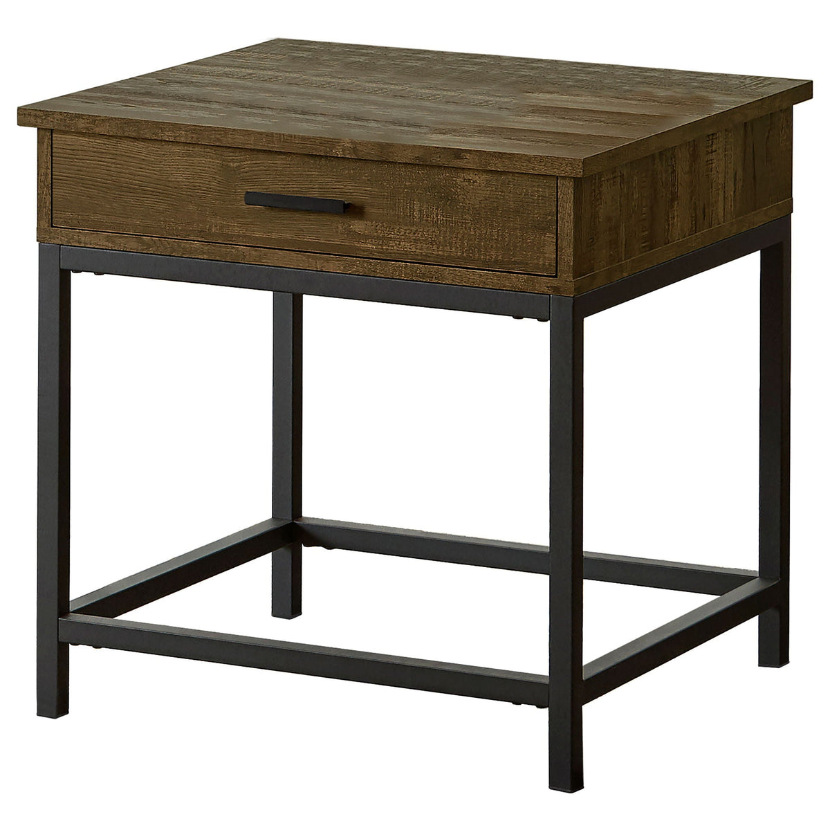 Byers 1-drawer Square Engineered Wood End Table Brown Oak by Unique Piece Furniture