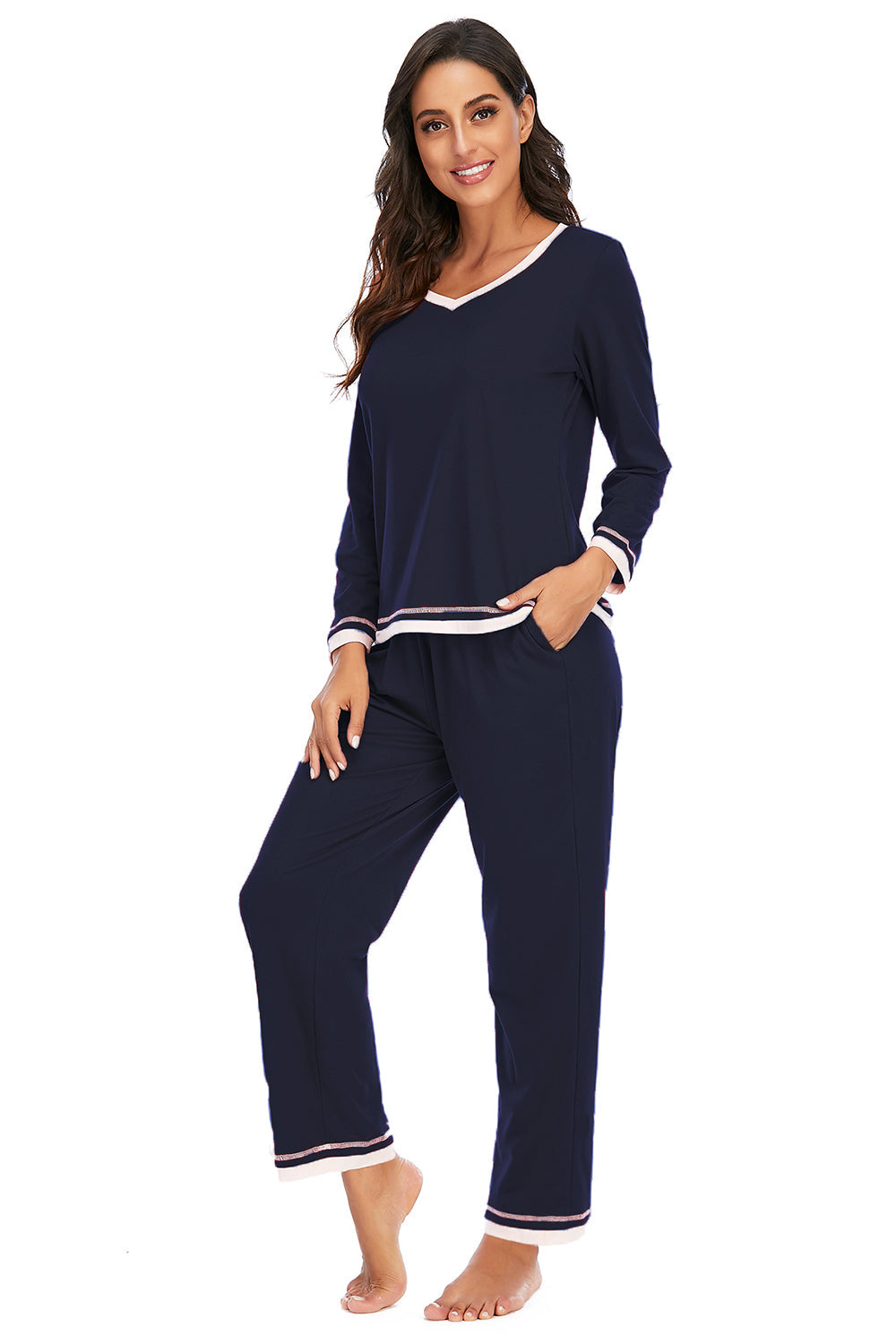 V-Neck Top and Pants Lounge Set by Wild and Free Boutique