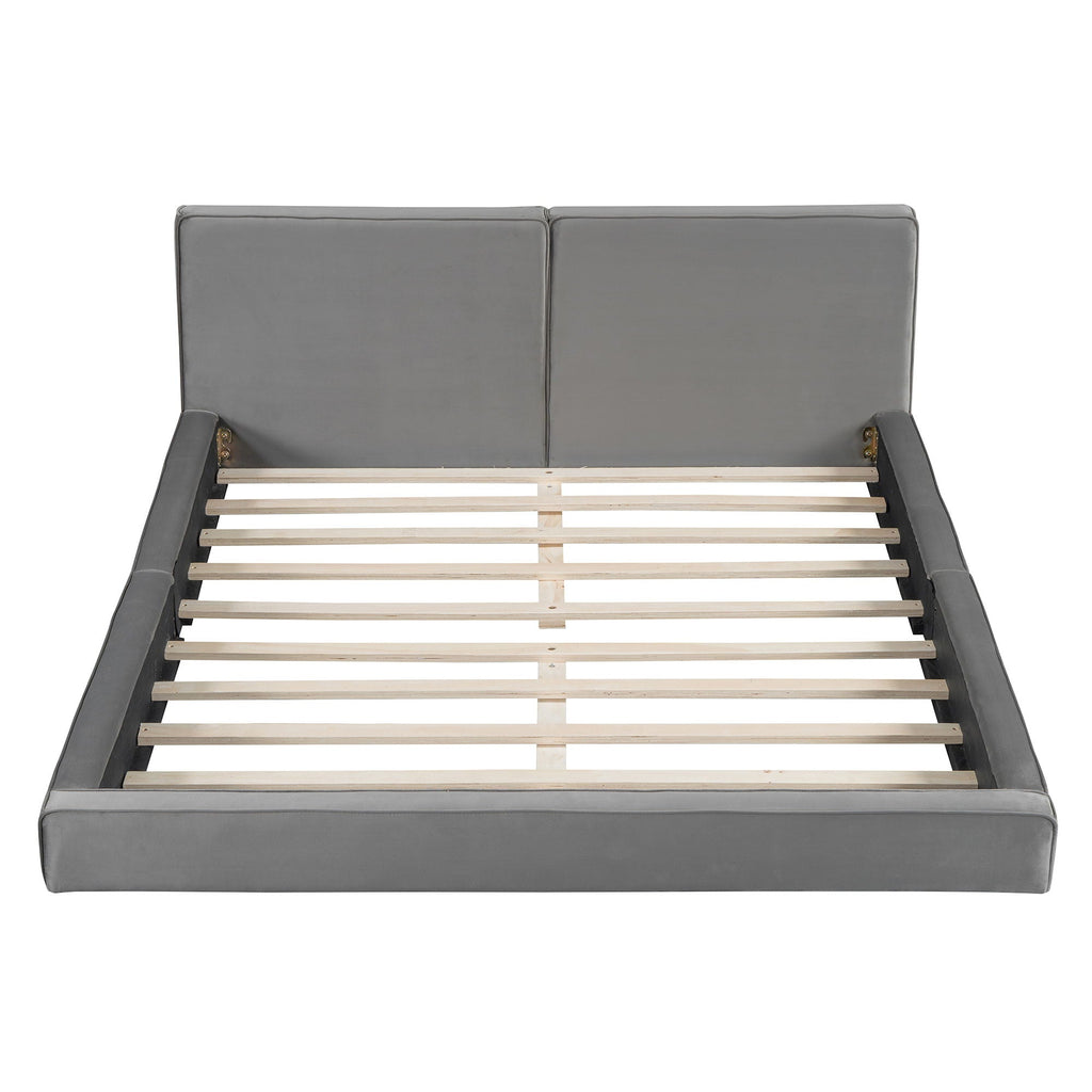 Upholstered Platform Bed, Grounded Bed With Solid Frame by Unique Piece Furniture