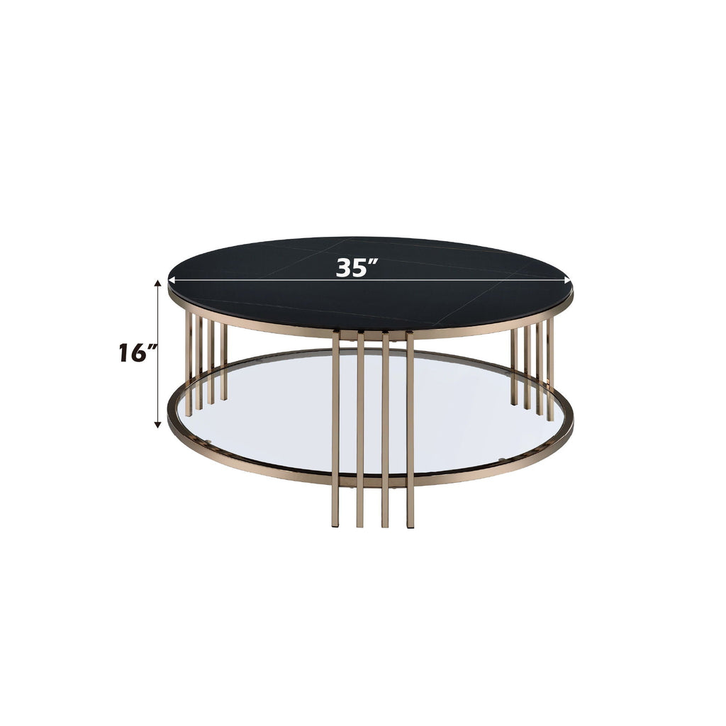 Abisha - Sintered Stone Top Round Table by Unique Piece Furniture