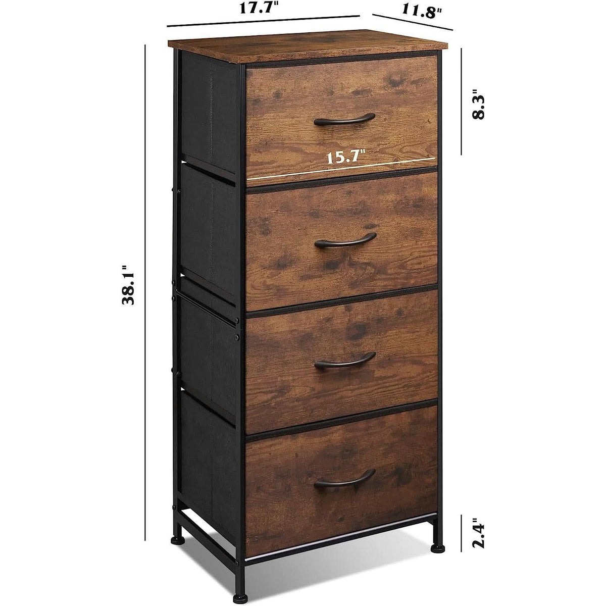 Four Drawer Dresser With Handles For Bedroom Storage by ShipItFurniture