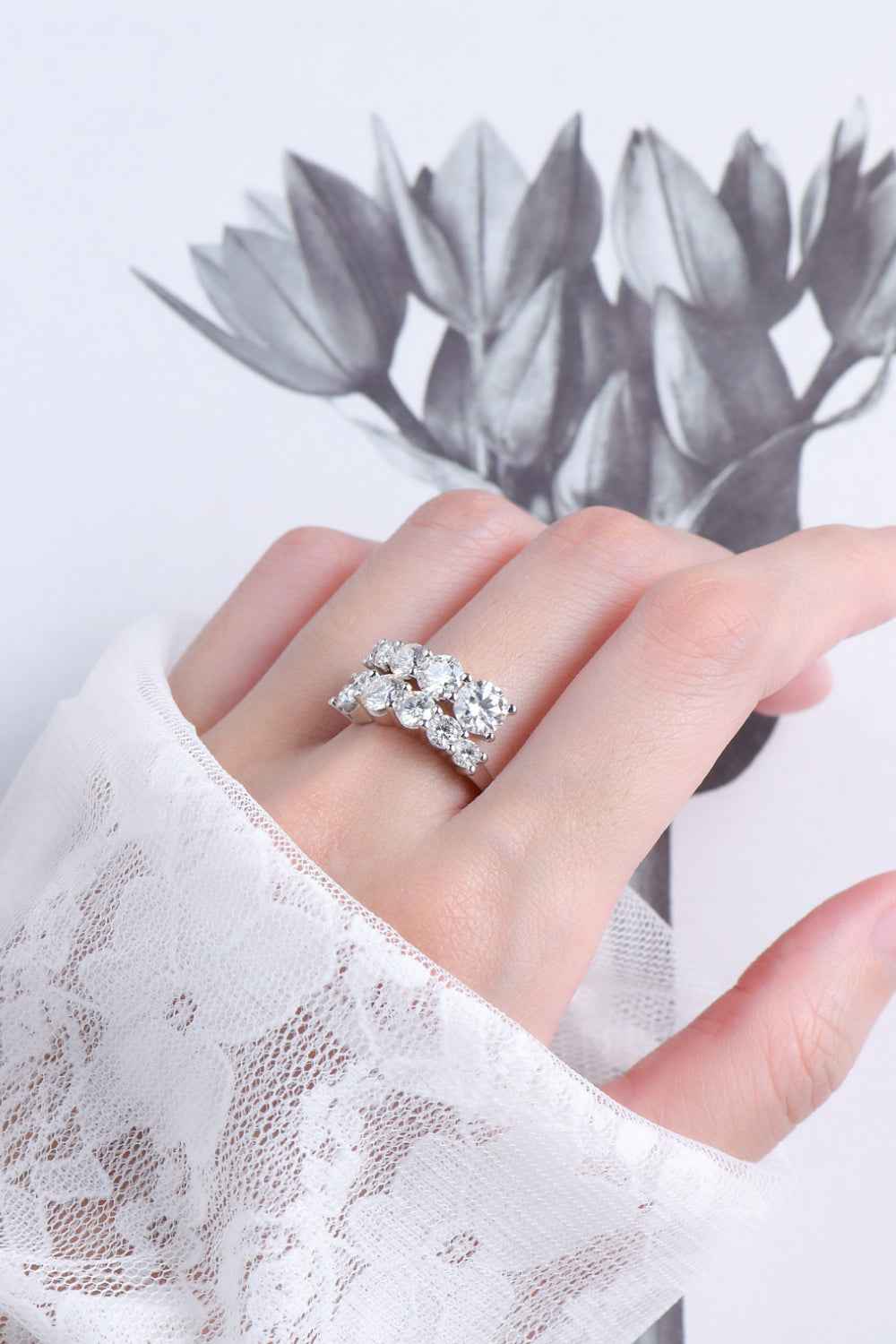 Adored Moissanite 925 Sterling Silver Ring by Wild and Free Boutique