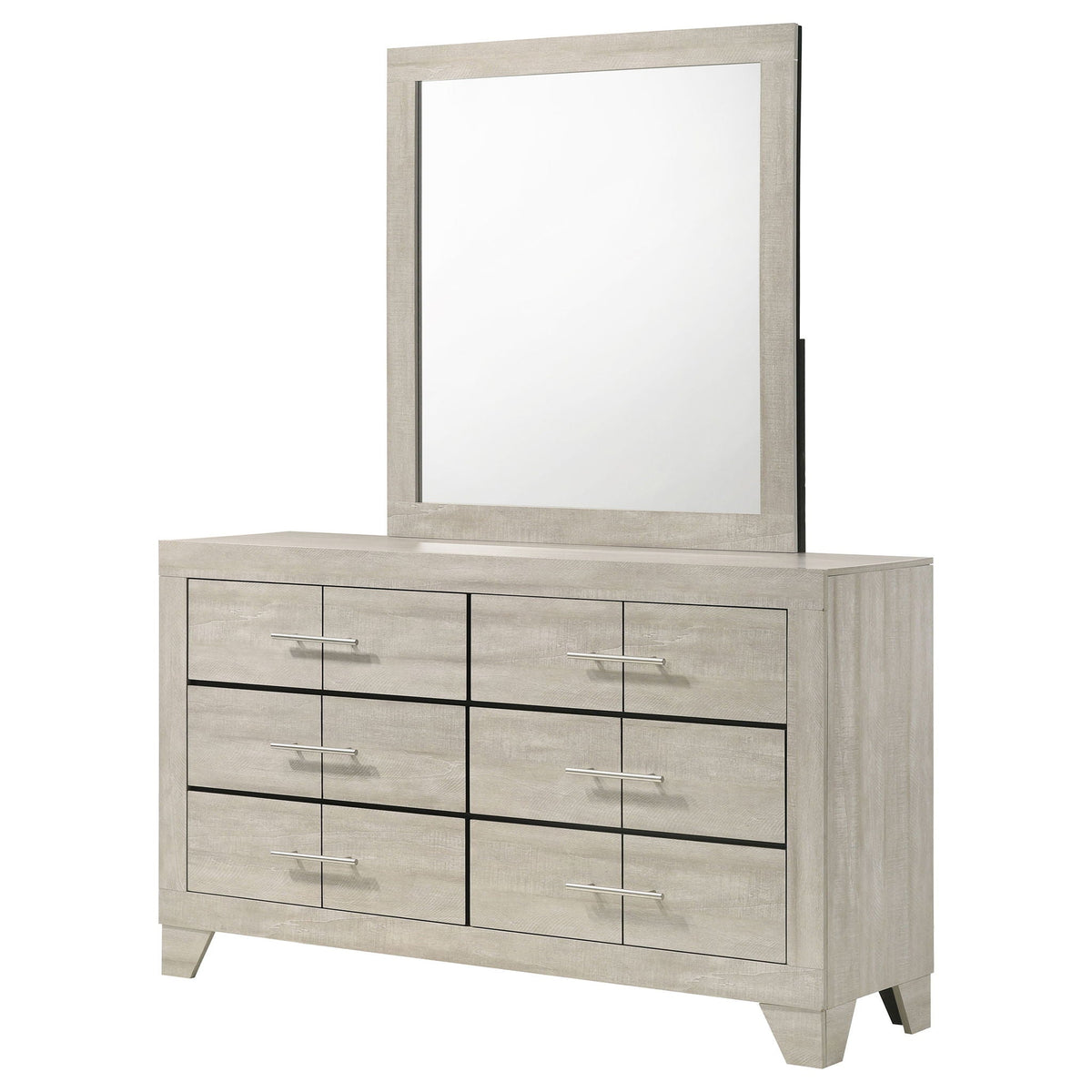 Trenton 6-drawer Bedroom Dresser With Mirror Rustic Cream by Unique Piece Furniture