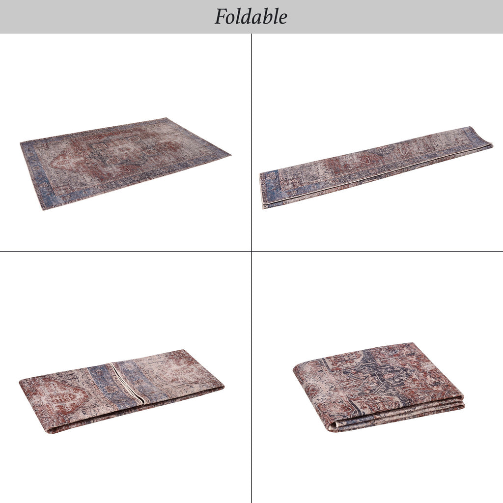 Maval - 3' X 5' Washable Area Rug - Burgundy by Unique Piece Furniture