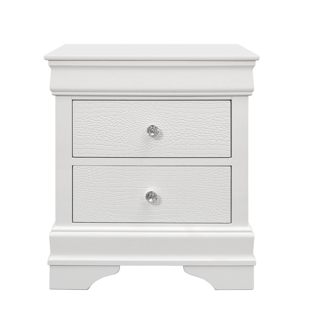 Shaker - Crocodile Metallic Nightstand by Unique Piece Furniture