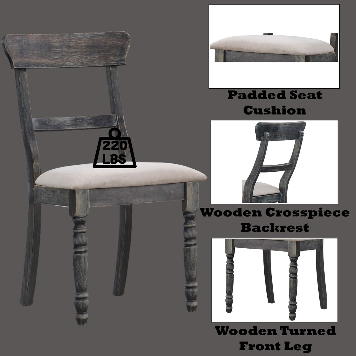 Leventis - Linen Weathered Side Chair (Set of 2) - Light Brown by Unique Piece Furniture