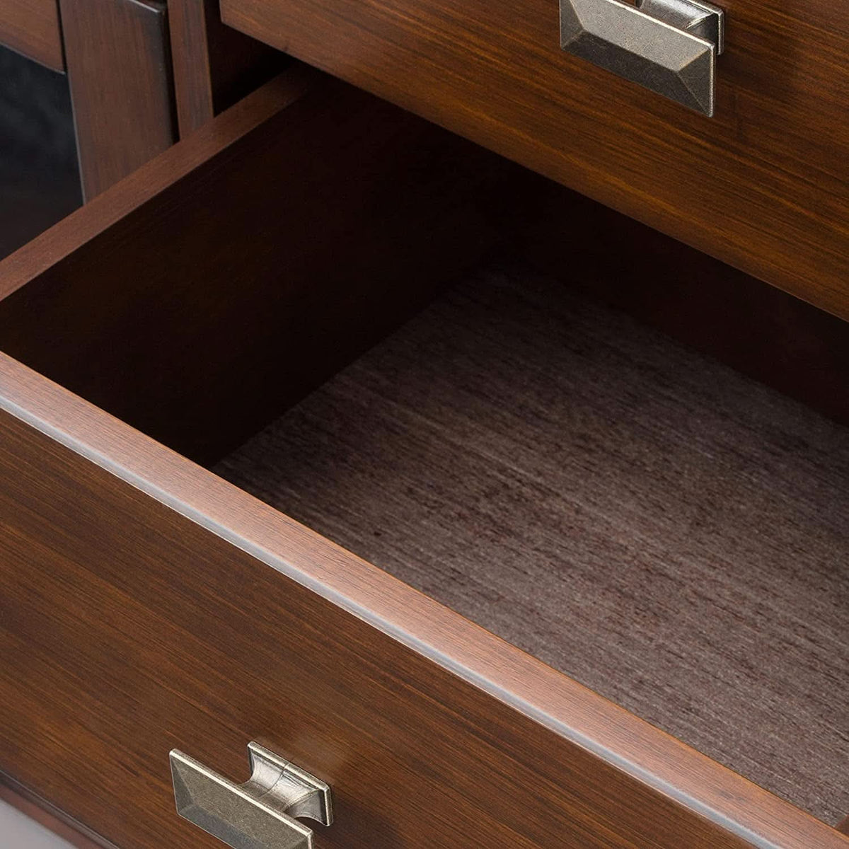 Pine Wood Sideboard Buffet Russet Brown Adjustable Shelves by ShipItFurniture