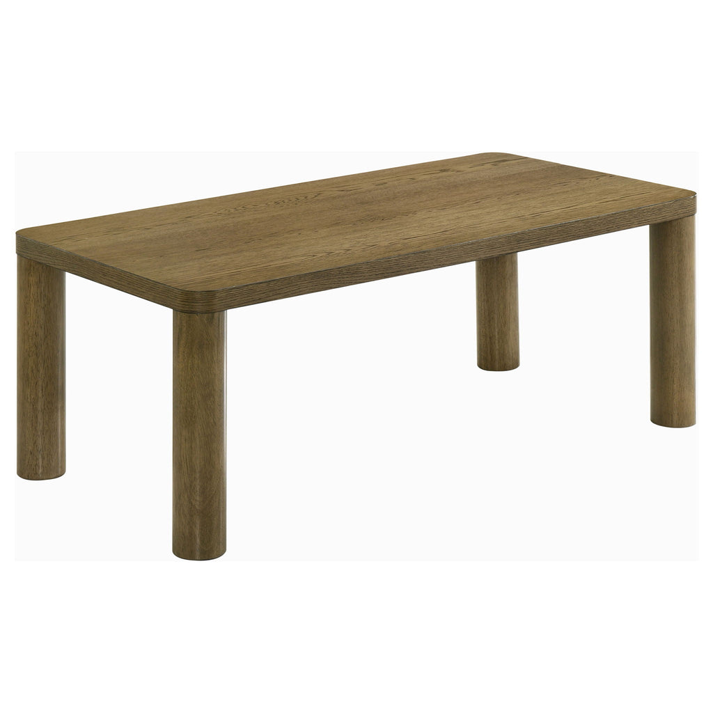 Castlewood Engineered Wood Cocktail Coffee Table Brown Oak by Unique Piece Furniture
