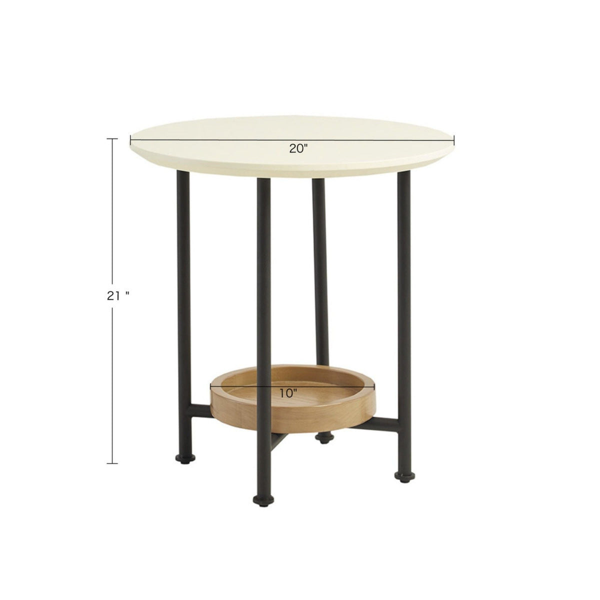 Oval End Table - White / Natural by Unique Piece Furniture