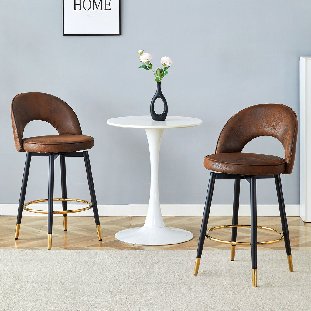 Upholstered Rotatable Bar Chair With Metal Legs For Dining Room by Unique Piece Furniture