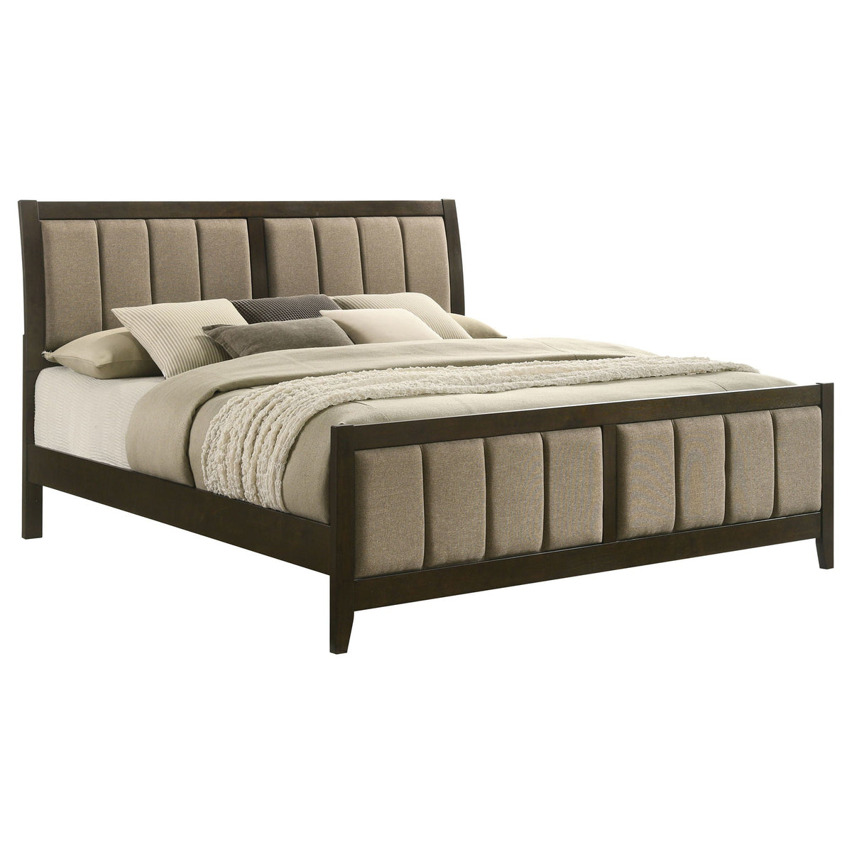 Wilkes 51-inch Upholstered Eastern King Bed Dark Cocoa by Unique Piece Furniture