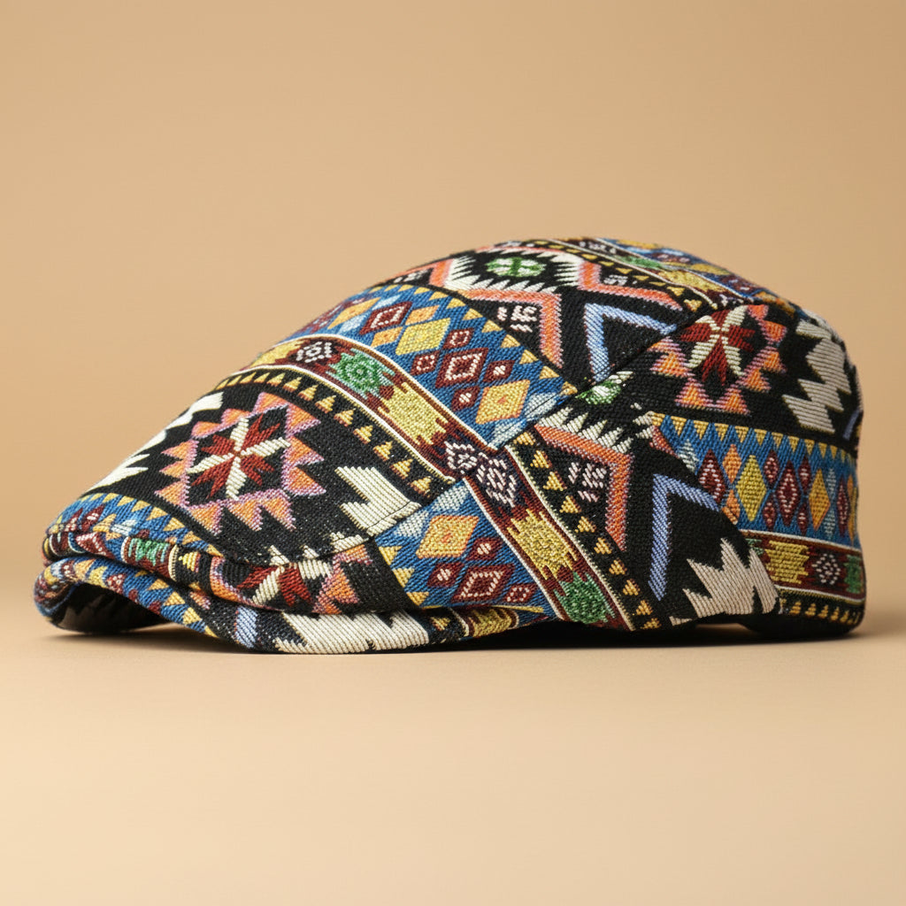 Women’s Retro Beret Hat – Chic British Style Ethnic Beret by FitiqueFit