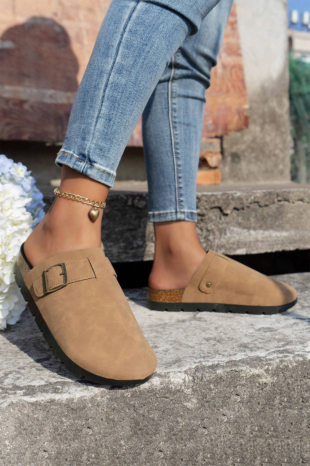 Light French Beige Slip On Corky Platform Shoes by Wild and Free Boutique