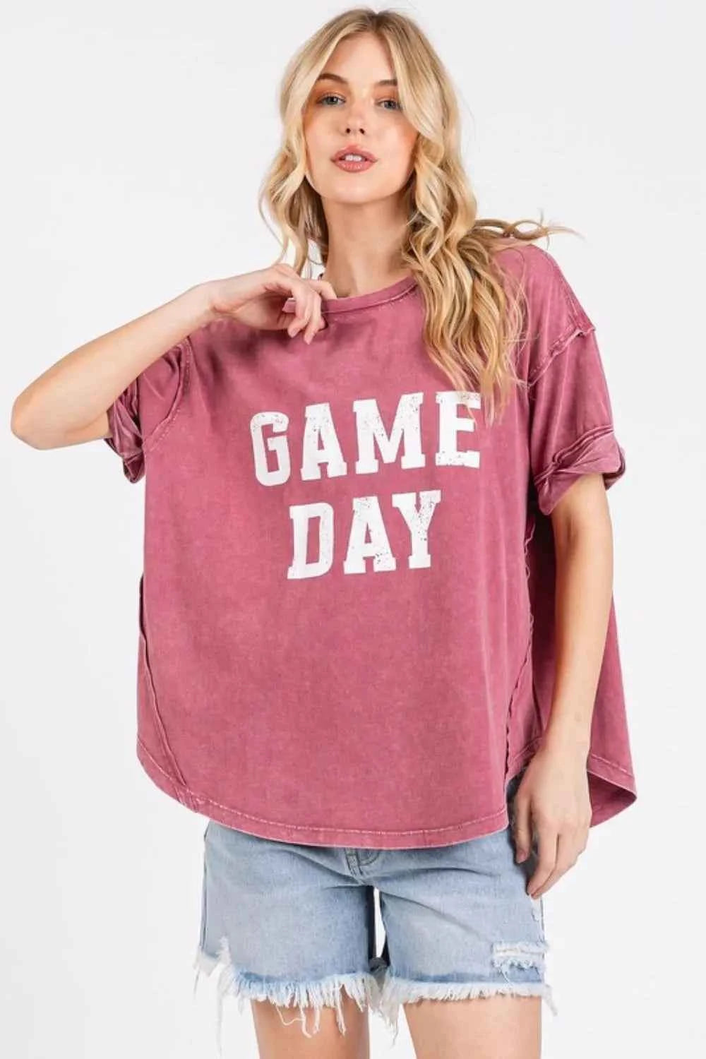 Mittoshop GAME DAY Round Neck Short Sleeve T-Shirt by Wild and Free Boutique