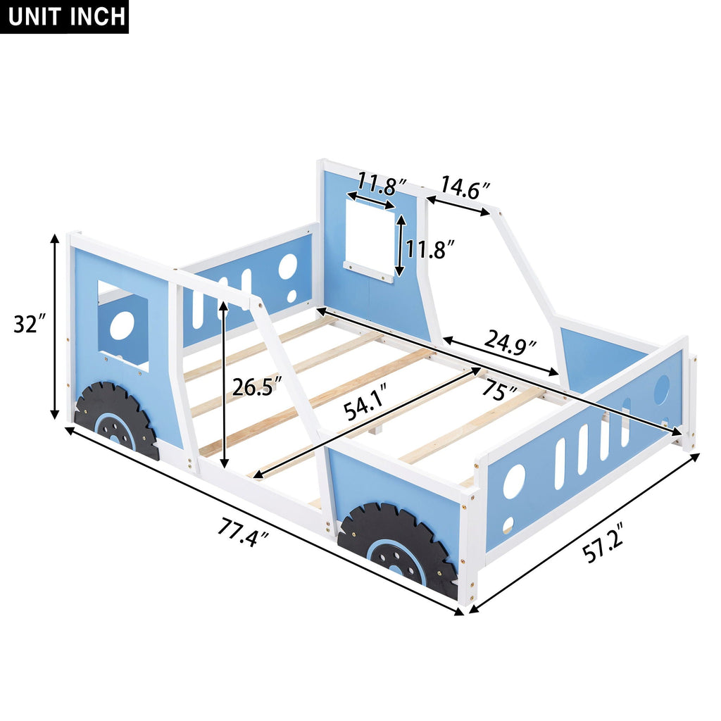 Classic Car Shaped Platform Bed With Wheels by Unique Piece Furniture