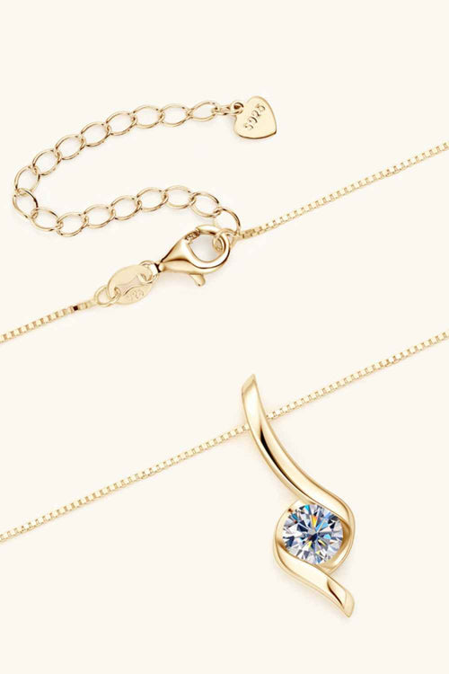 1 Carat Moissanite 925 Sterling Silver Necklace by Wild and Free Boutique