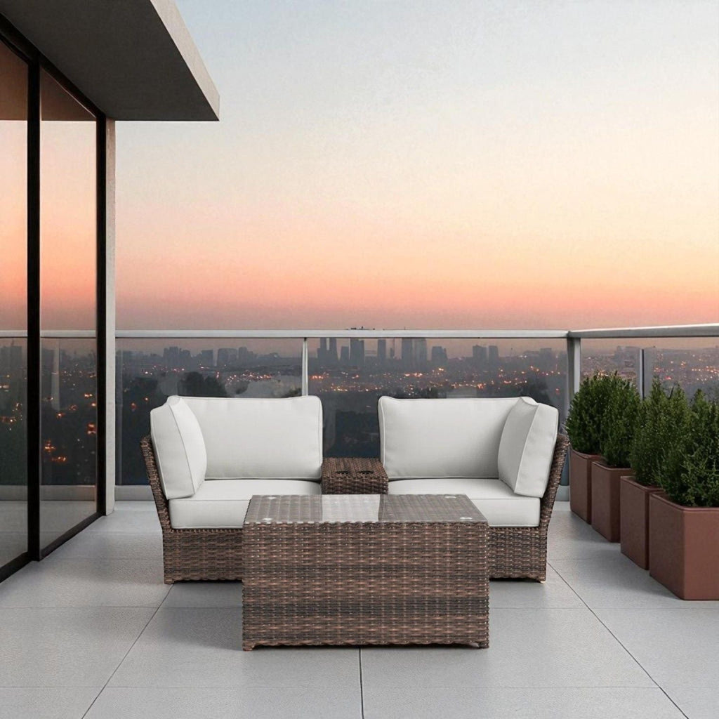 Comfortable Modern Patio Rattan Sectional Set With Cushions by Unique Piece Furniture