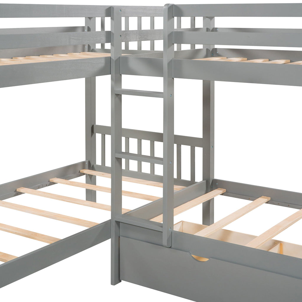 L Shaped Bunk Bed With Drawers by Unique Piece Furniture