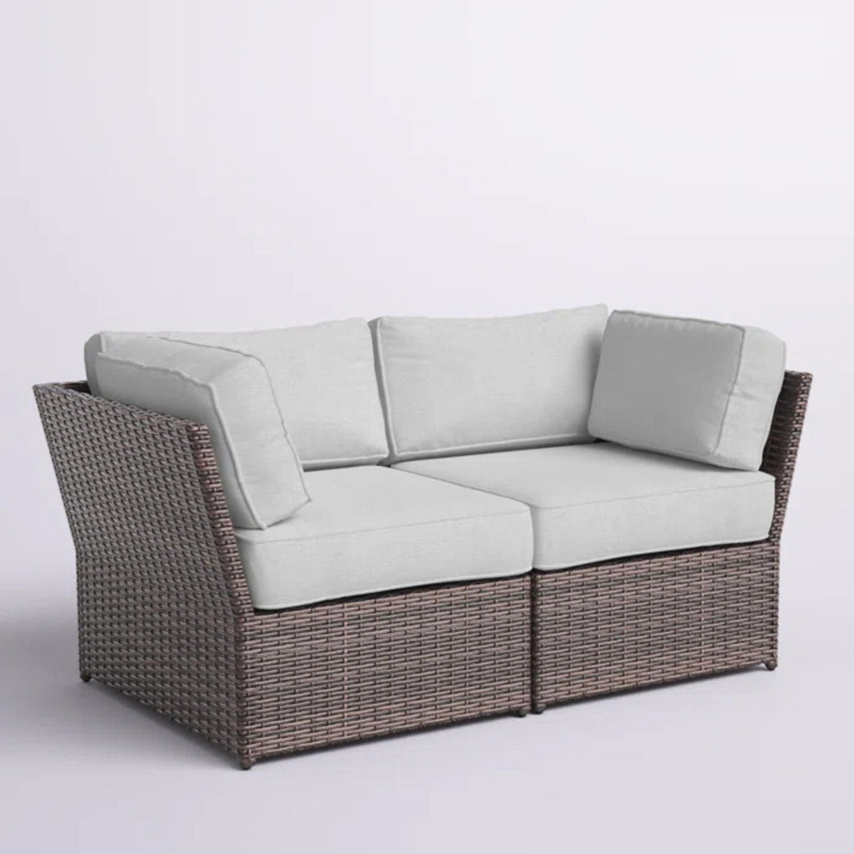 Outdoor Wicker Loveseat With Cushions Patio Seating Wicker - Brown by Unique Piece Furniture