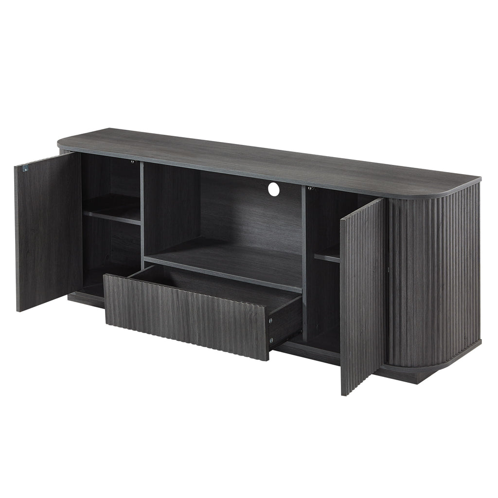 Modern Wavy TV Stand Rounded Sideboard With Storage Cabinet by Unique Piece Furniture