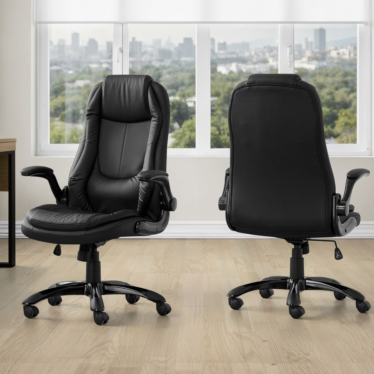 Office Chair, Adjustable Height, Swivel, Ergonomic, Armrests, Contemporary & Modern - Black by Unique Piece Furniture