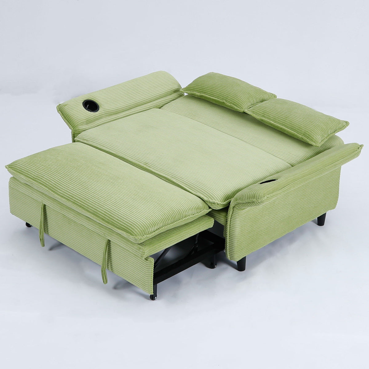 Modern Fabric Multi-Functional Sofa Bed With Adjustable Armrests And Backrests by Unique Piece Furniture