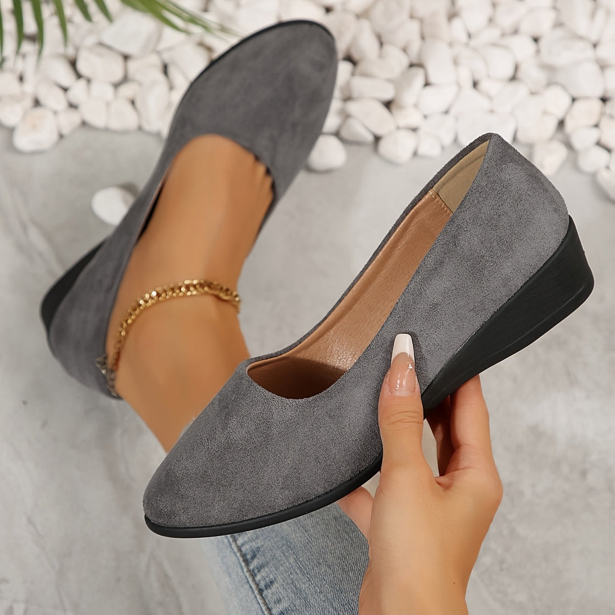 Elegant Low Heels Cushioned Non Slip Versatile Shoes by Trendy Attic Store01