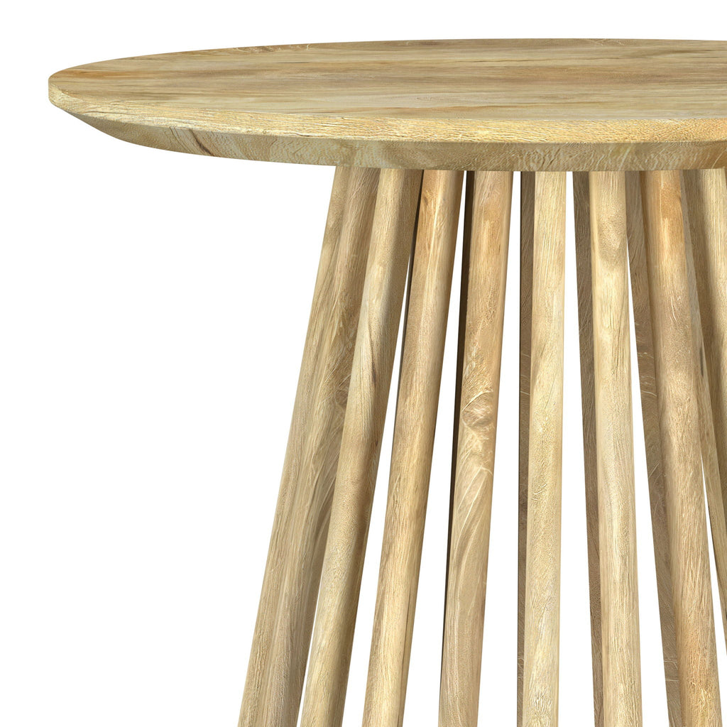 Touhy Round Solid Wood End Side Table Natural Mango by Unique Piece Furniture