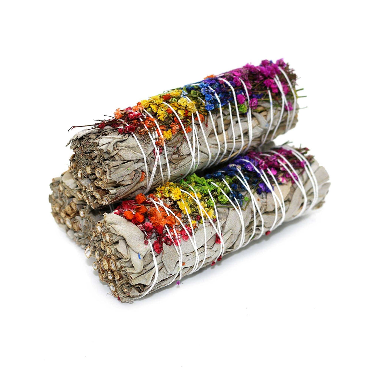 'Energy Wheel' Floral White Sage Smudge Stick (4 in.) by Sacred Crystals