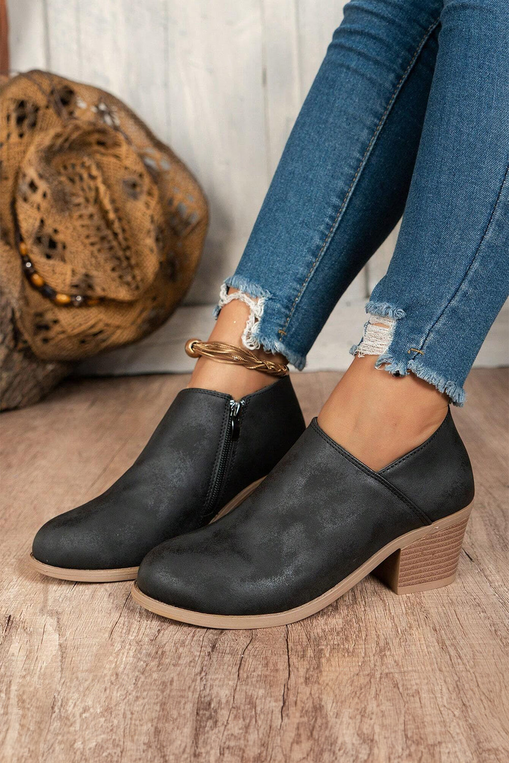 Coffee Suede Casual Ankle Boots by Wild and Free Boutique