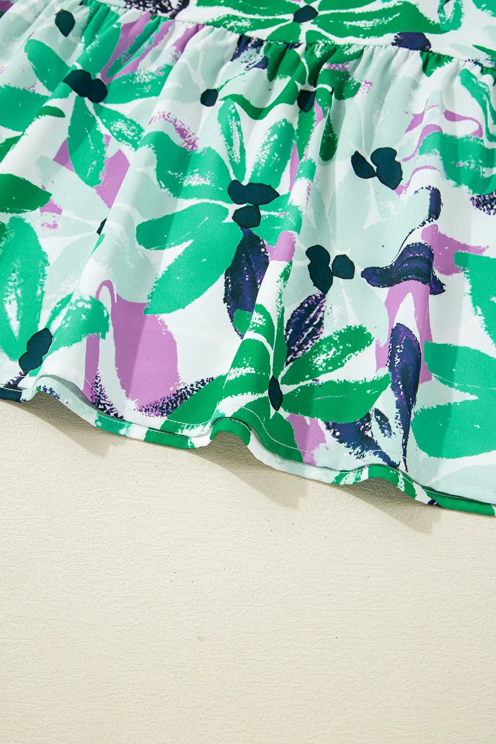 Floral Print Shirred Square Neck Loose Fit Mini Dress by Simply Love