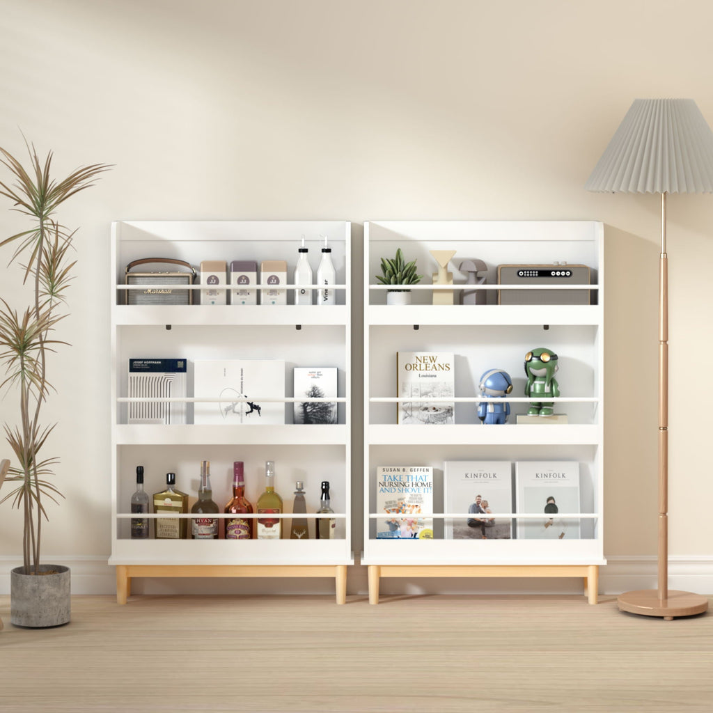 Wall Mounted Bookshelf, 3 Front Facing Display Shelves For Toddler Bedroom - White by Unique Piece Furniture