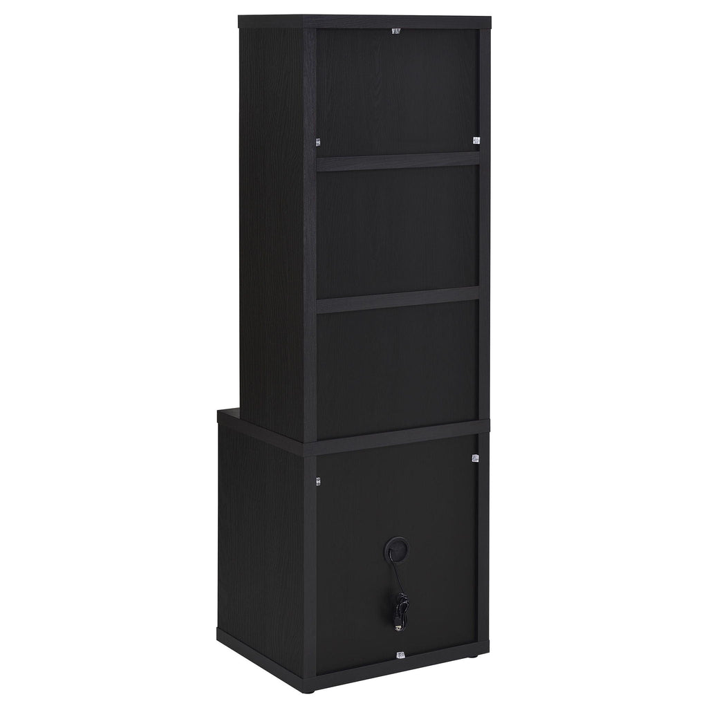 Westpark 3-shelf Bookcase USB and Lockable Drawer Black by Unique Piece Furniture