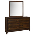 Welsley 6-drawer Dresser and Mirror Walnut by Unique Piece Furniture