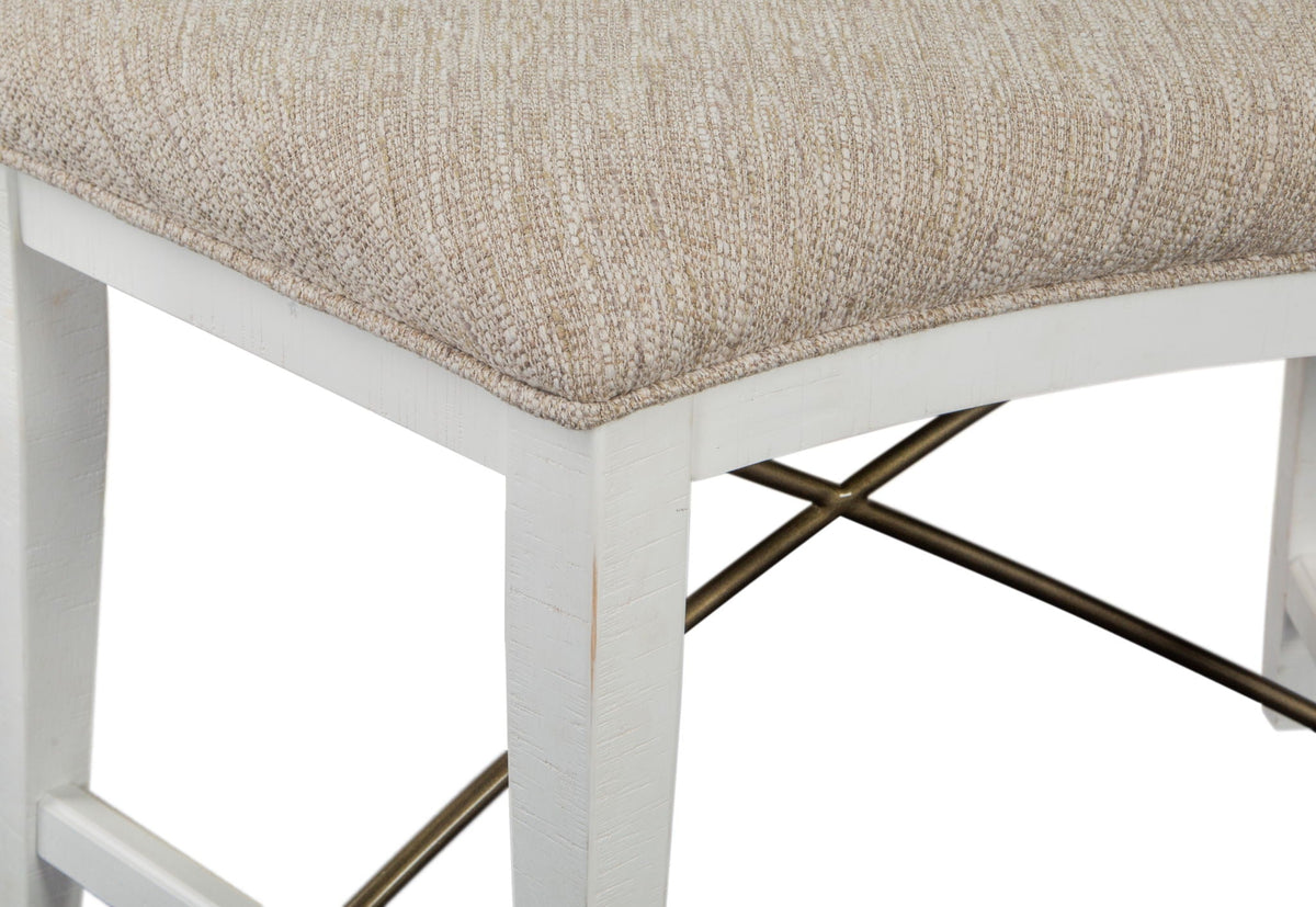 Heron Cove - Curved Bench With Upholstered Seat - Chalk White by Unique Piece Furniture