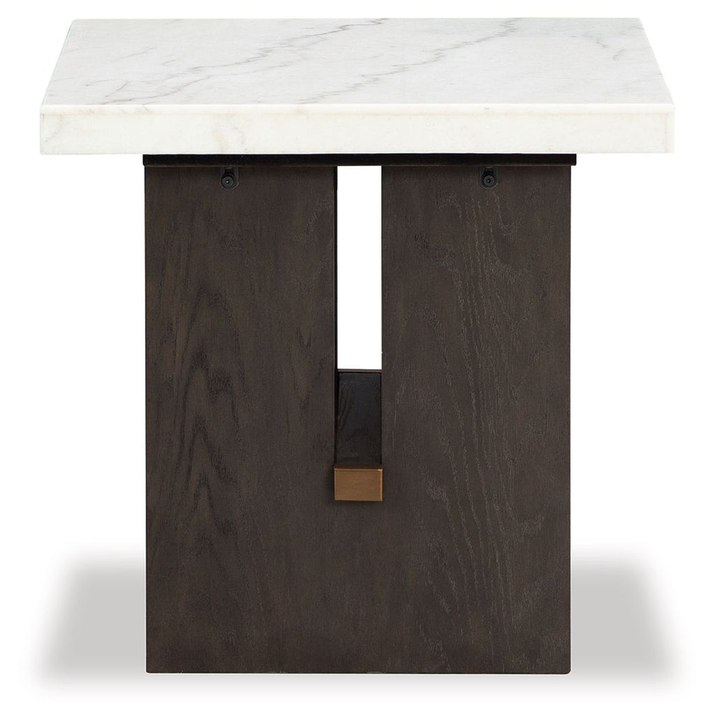 Burkhaus - Rectangular End Table - White / Dark Brown by Unique Piece Furniture