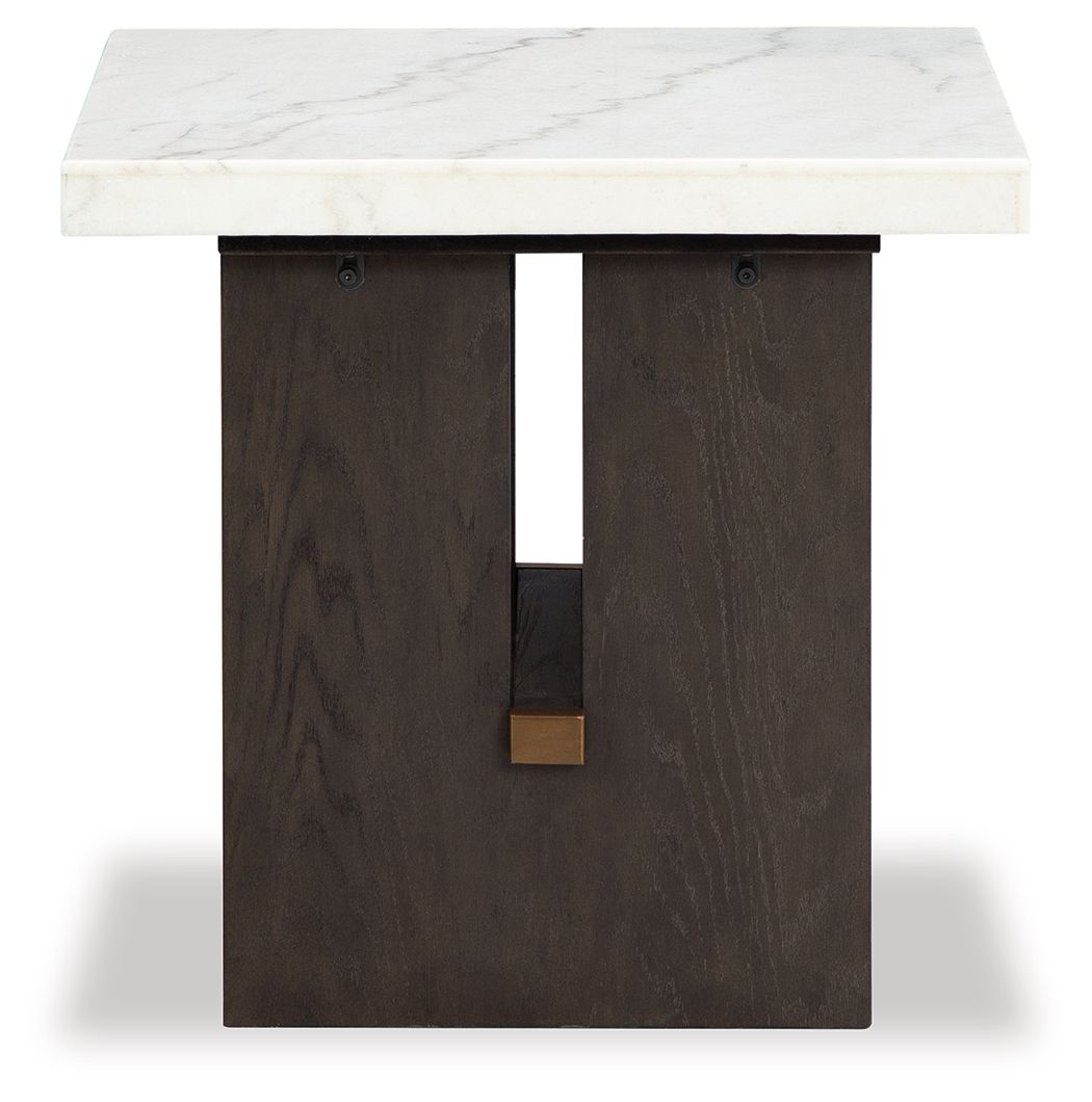 Burkhaus - Rectangular End Table - White / Dark Brown by Unique Piece Furniture