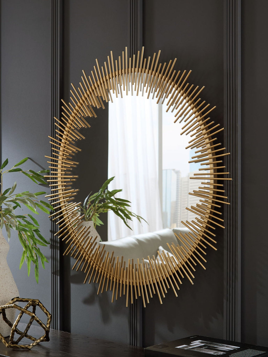 Wainport - Accent Mirror - Gold Finish by Unique Piece Furniture
