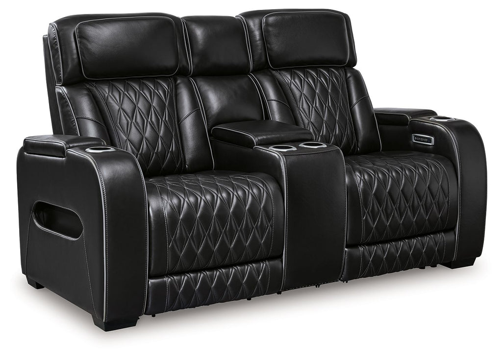 Boyington - Power Reclining Loveseat With Console/Adj Hdrst by Unique Piece Furniture
