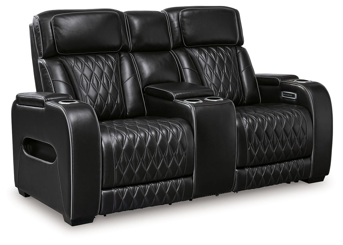 Boyington - Power Reclining Loveseat With Console/Adj Hdrst by Unique Piece Furniture
