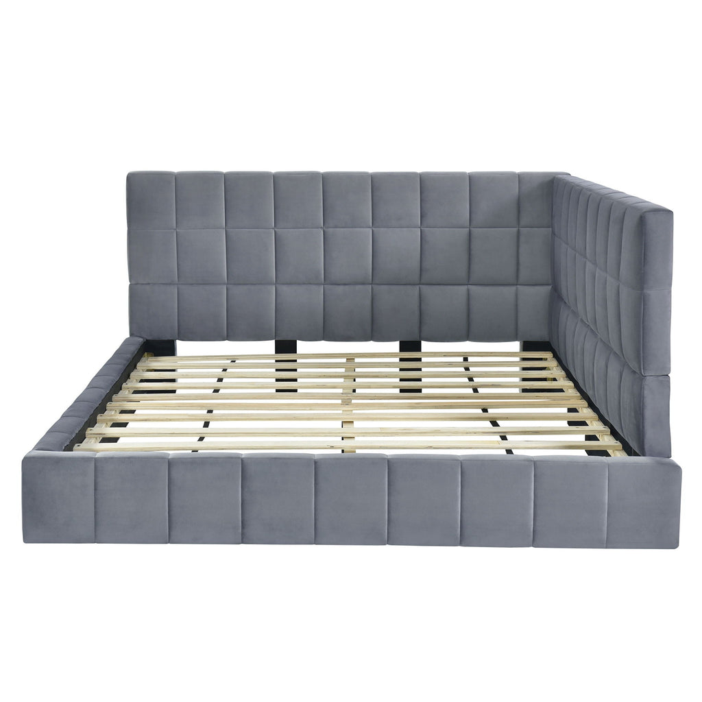 Full Size Upholstered Classic Daybed / Sofa Bed Frame, Elegant Design - Gray by Unique Piece Furniture