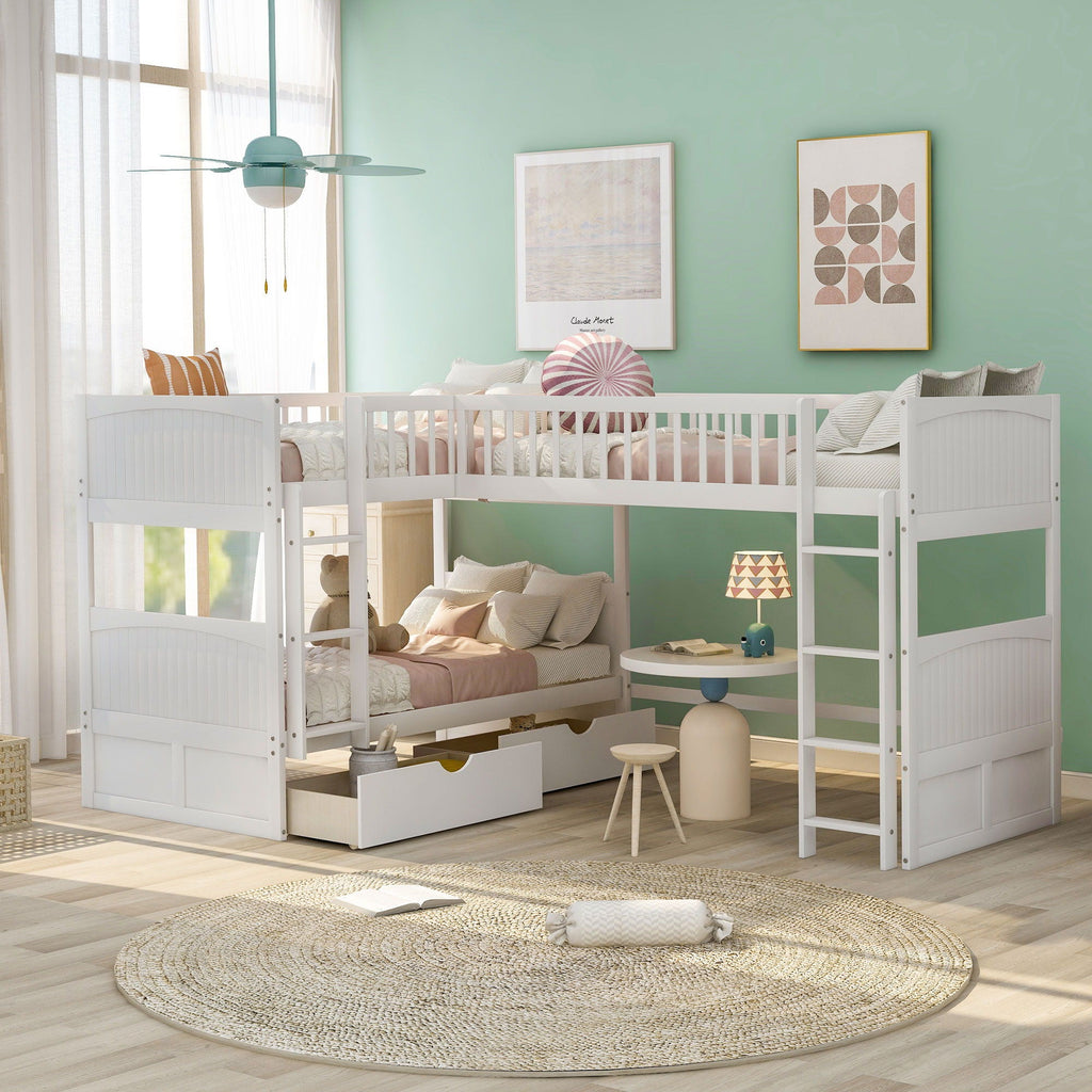 Bunk Bed With Loft And 2 Drawers by Unique Piece Furniture