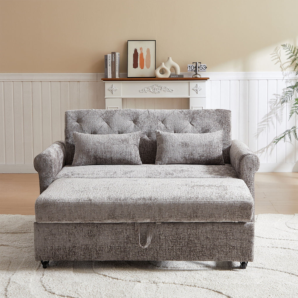 Loveseat Sofa Bed, Pull - Out Couch Sleeper & 2 Pillows by Unique Piece Furniture