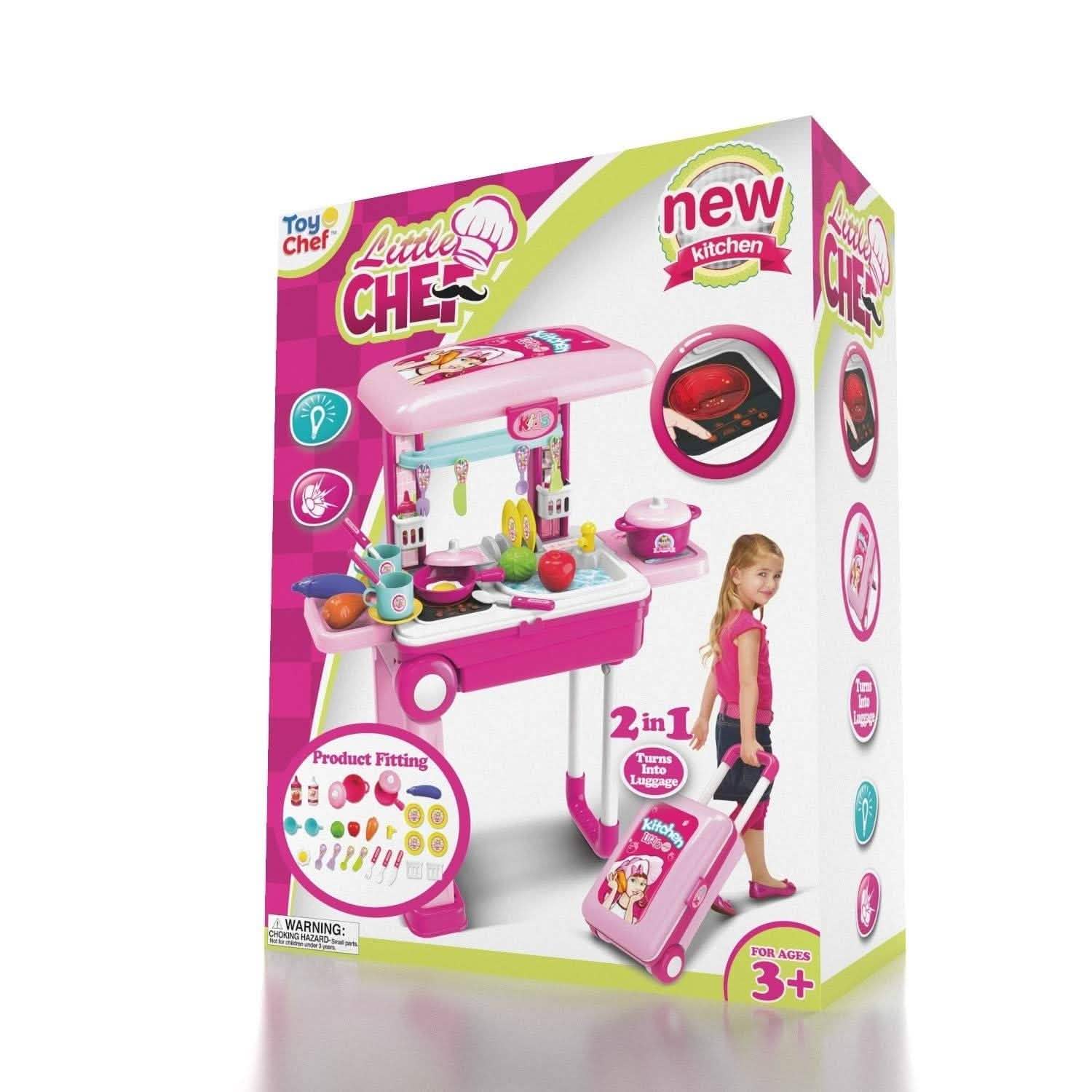 2-in-1 Pretend Play Game Travel Suitcase for Girls by DailySale
