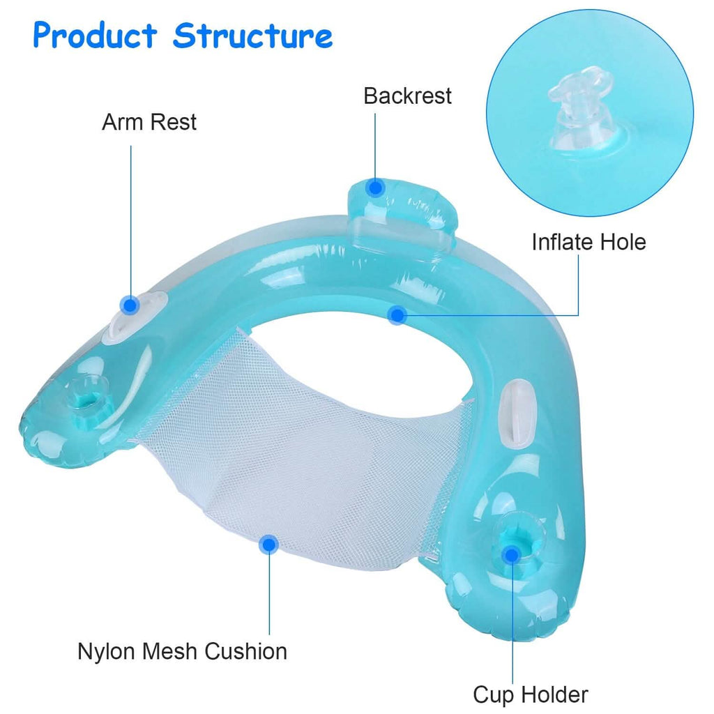2-Pack: Inflatable Float Pool Chair with Cup Holder Arm Rest by DailySale