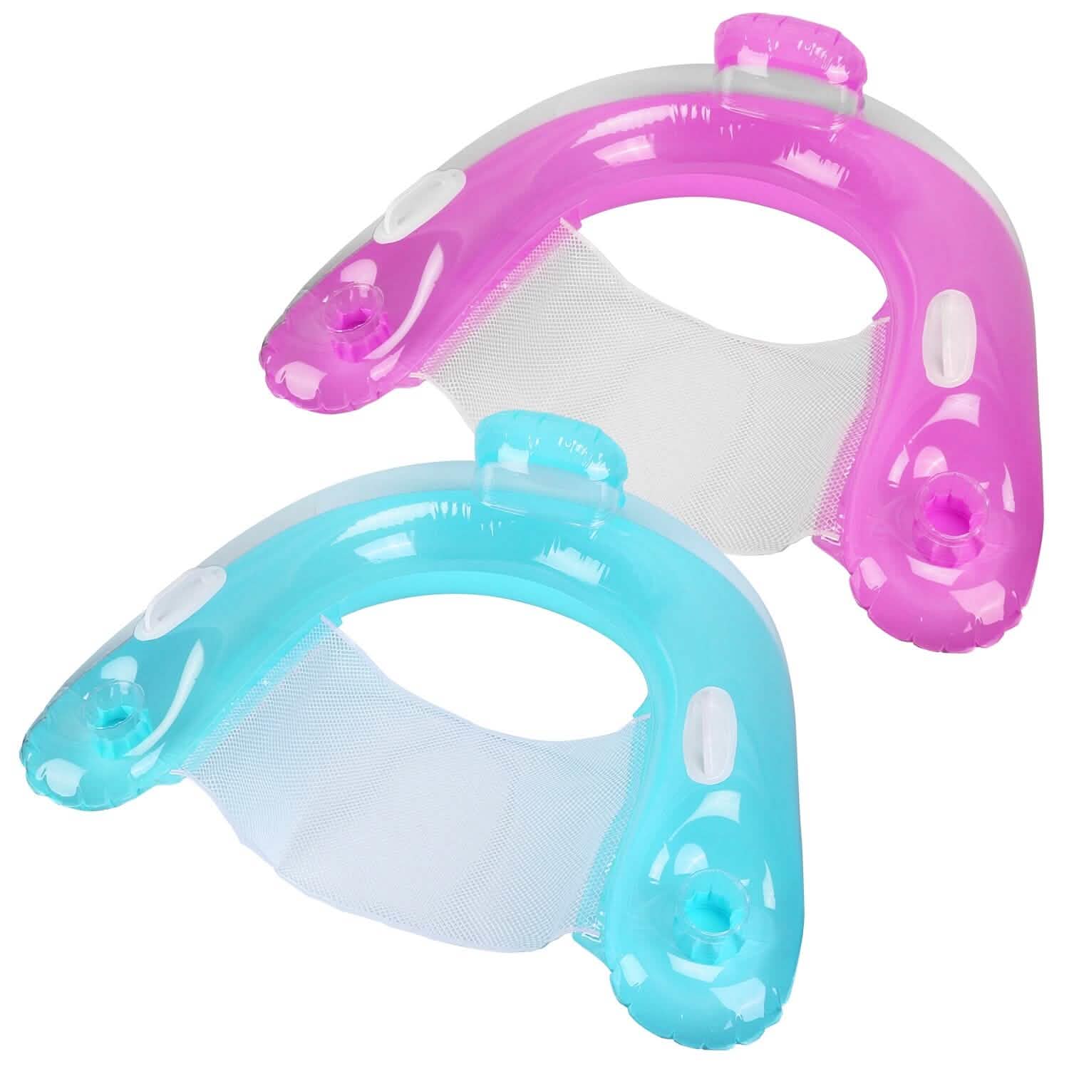 2-Pack: Inflatable Float Pool Chair with Cup Holder Arm Rest by DailySale