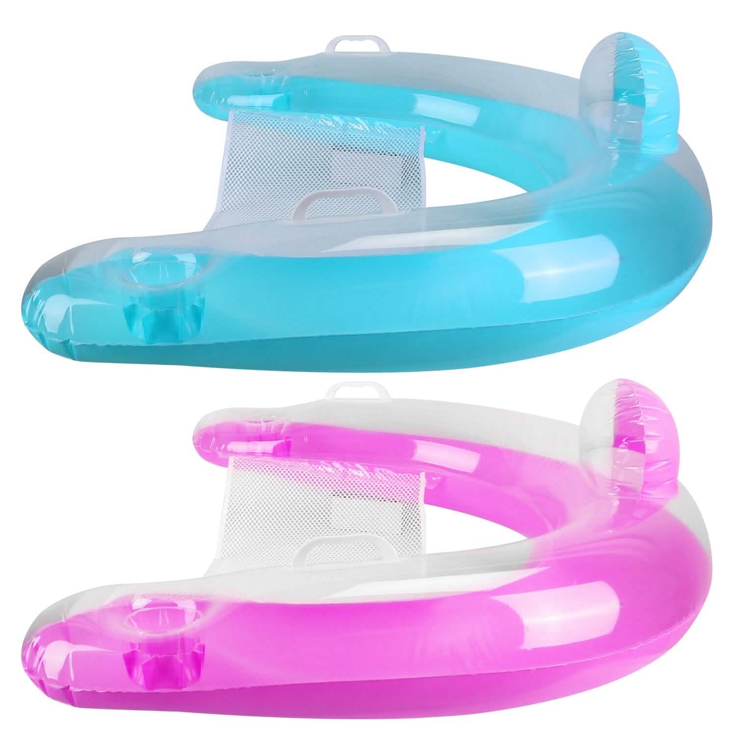 2-Pack: Inflatable Float Pool Chair with Cup Holder Arm Rest by DailySale